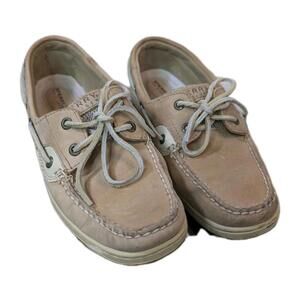 Sperry Top Slider Boat womens‎ tan beige shoes brown sz 8 M New